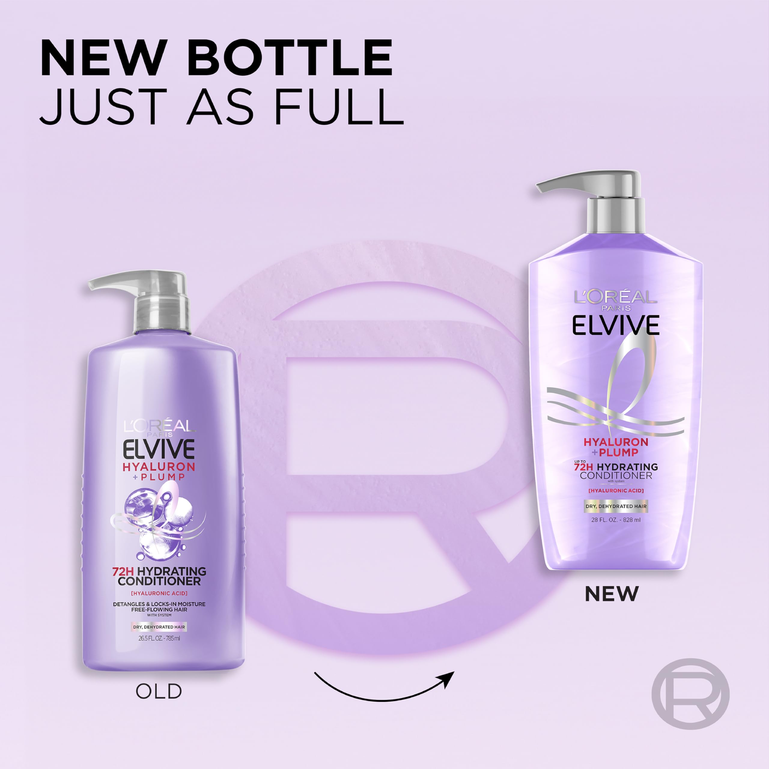 L'Oreal Paris Elvive Hyaluron Plump Hydrating Conditioner for Dehydrated, Dry Hair Infused with Hyaluronic Acid Care Complex, Paraben-Free, 26.5 Fl Oz